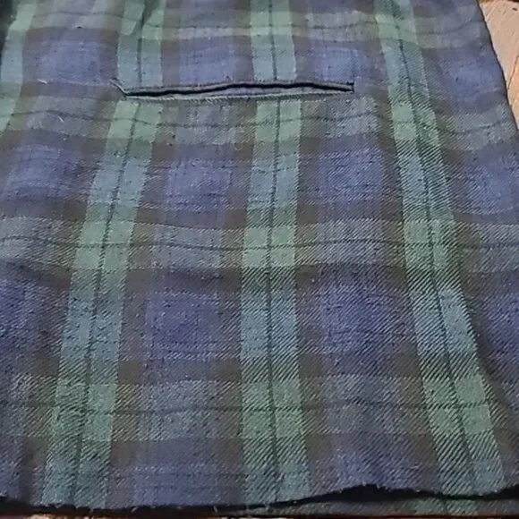 Vintage 90s Dark Green Navy Plaid Grunge Oversized Blazer Size 18/20 XXXL - Picture 12 of 12